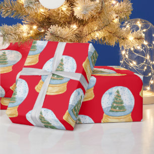 Christmas Tree Waterglobes Wrapping Paper