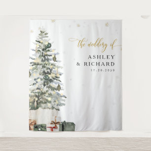 Christmas Tree Wedding Backdrops Tapestry