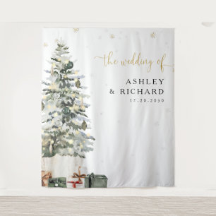 Christmas Tree Wedding Backdrops Tapestry