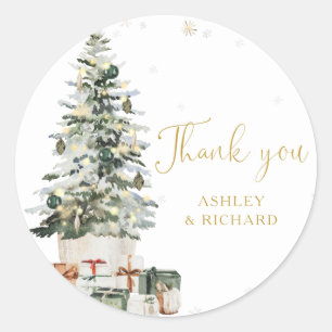 Christmas Tree Wedding Classic Round Sticker