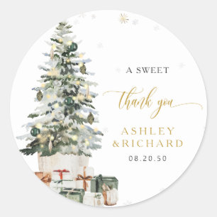 Christmas Tree Wedding Classic Round Sticker