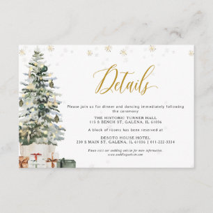 Christmas Tree Wedding Details Enclosure Card