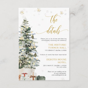 Christmas Tree Wedding Details Enclosure Card