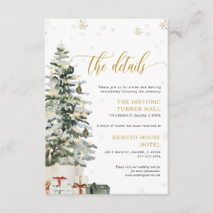 Christmas Tree Wedding Details Enclosure Card