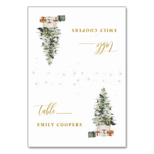 Christmas Tree Wedding Folded Place Card