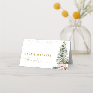 Christmas Tree Wedding Folded Place Card