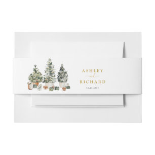 Christmas Tree Wedding Invitation Belly Band