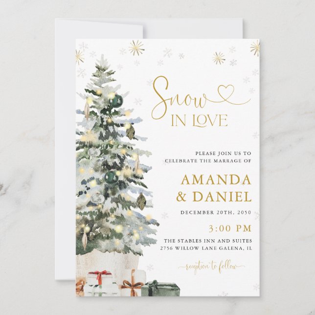 Christmas Tree Wedding Invitations (Front)