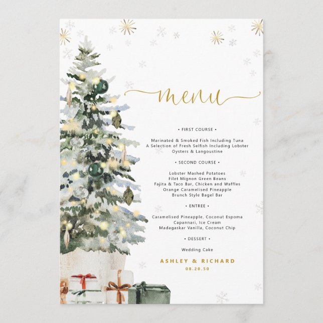 Christmas Tree Wedding Menu  (Front)