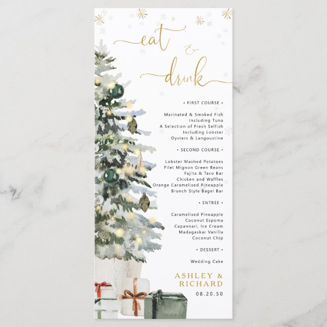 Christmas Tree Wedding Menu  (Front)