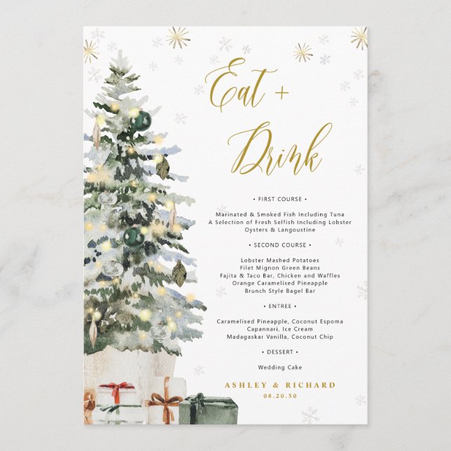 Christmas Tree Wedding Menu  (Front)