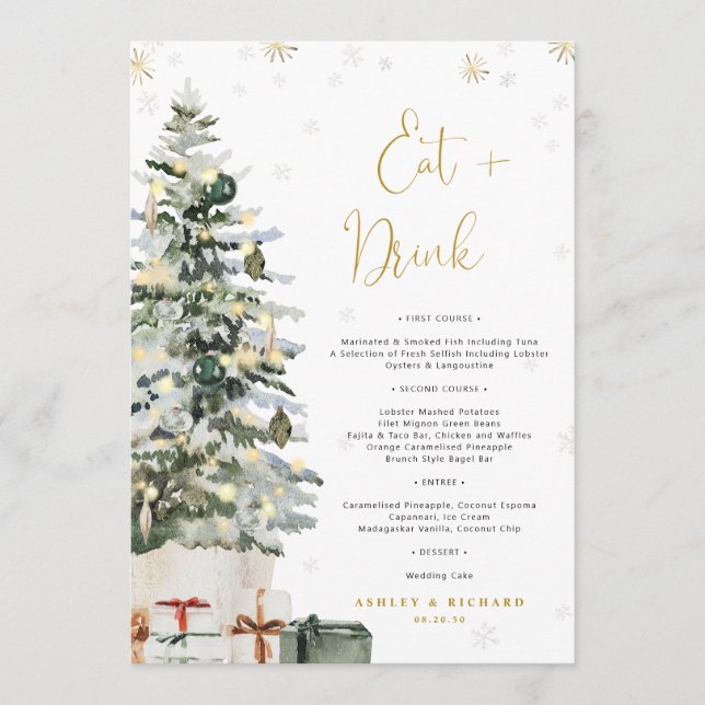 Christmas Tree Wedding Menu  (Front)