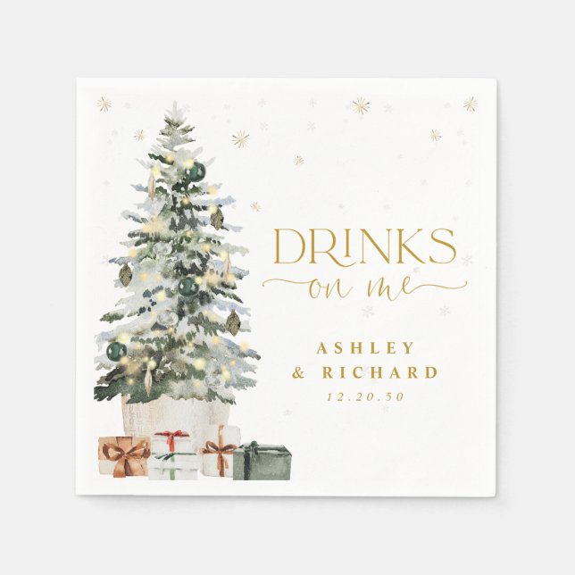 Christmas Tree Wedding Napkins (Front)