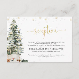 Christmas Tree Wedding Reception Enclosure Card