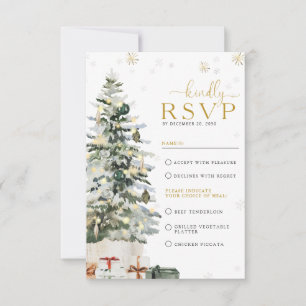 Christmas Tree Wedding RSVP Card