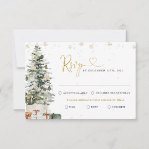 Christmas Tree Wedding RSVP Card