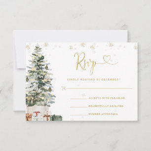 Christmas Tree Wedding RSVP Card