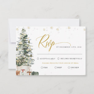 Christmas Tree Wedding RSVP Card