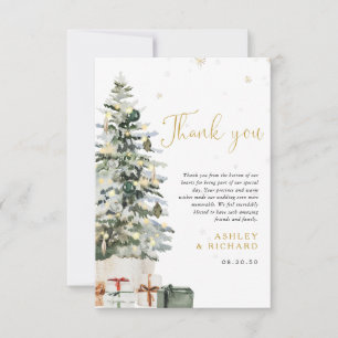 Christmas Tree Wedding Thank You Card