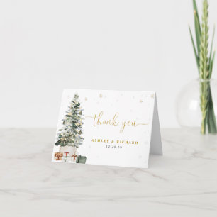 Christmas Tree Wedding Thank You Card
