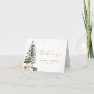 Christmas Tree Wedding Thank You Card