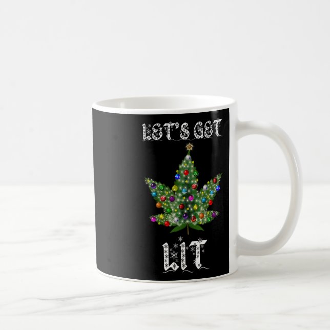 Christmas Tree Weed Leaf Pot Thc Gift Tee  Coffee Mug (Right)