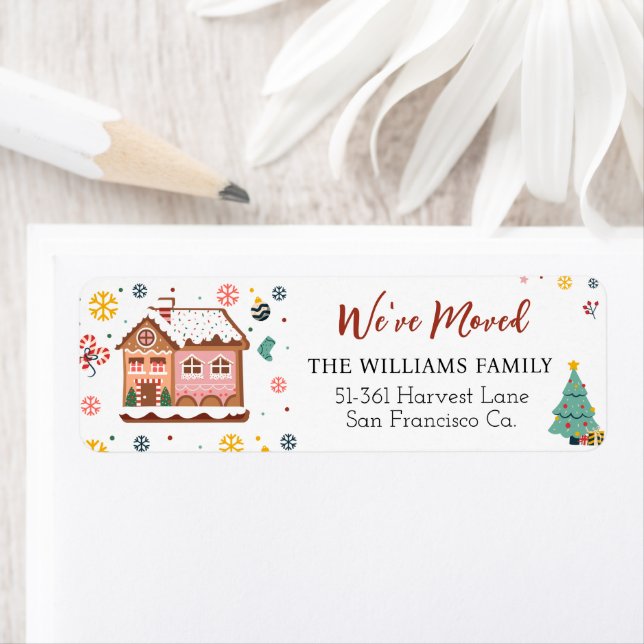 Christmas Tree We've Moved New Home Moving Label (Insitu)