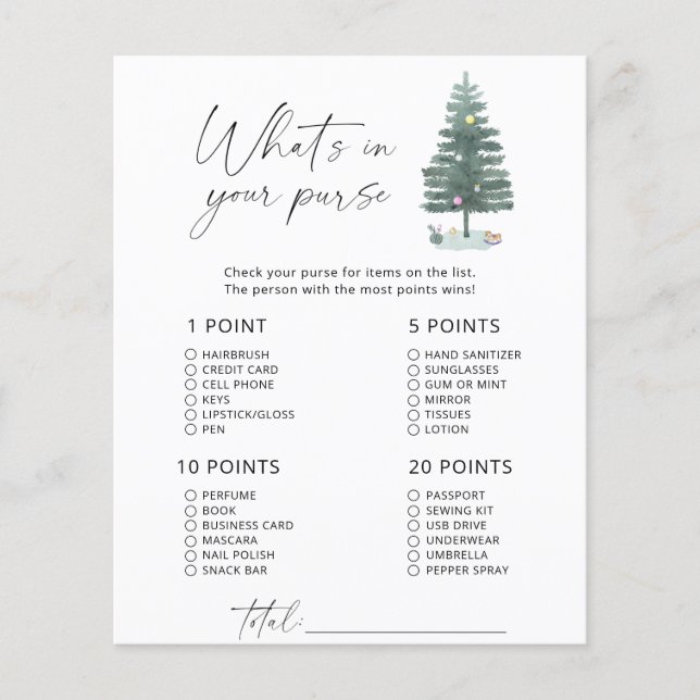 Christmas tree - what's in your purse (Front)