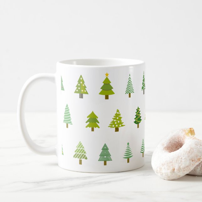 Christmas Tree white elephant gift Coffee Mug (With Donut)