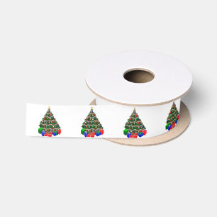Christmas Tree White Ribbon Satin Ribbon
