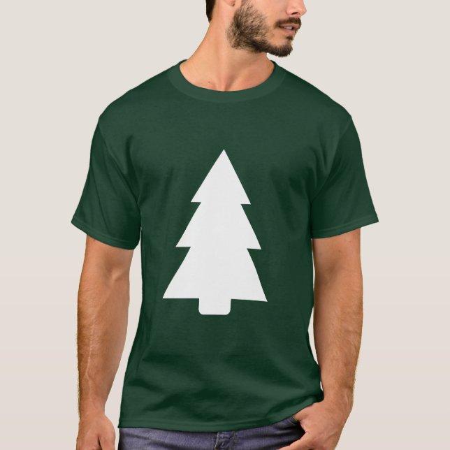 Christmas Tree White Silhouette T-Shirt (Front)
