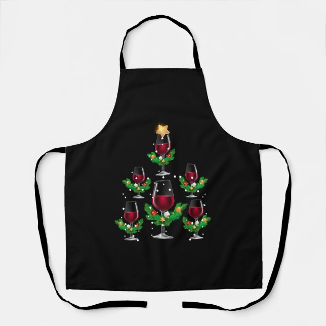 Christmas Tree Wine Apron (Front)