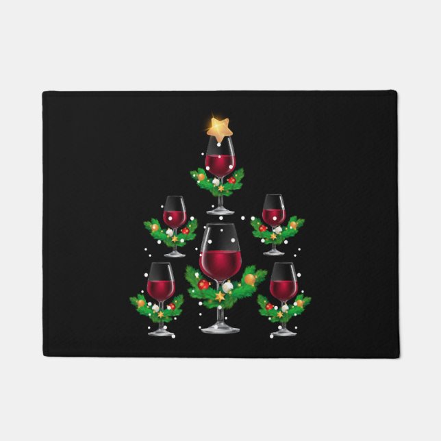 Christmas Tree Wine Doormat (Front)