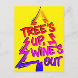 Christmas Tree Wine Lover Postcard