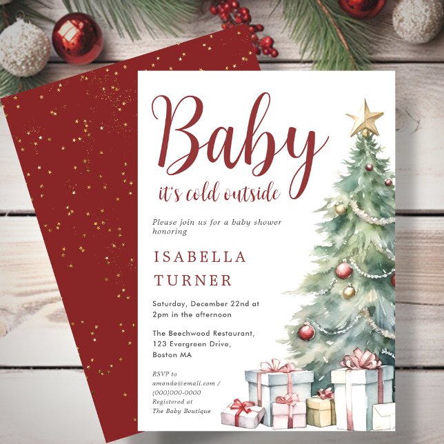 Christmas Tree | Winter Baby Shower  Invitation (Creator Uploaded)