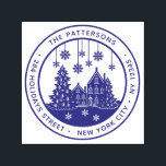 Christmas Tree Winter Home Personal Return Address Self-inking Stamp<br><div class="desc">Christmas Tree Winter Home Personal Return Address Self Inking Stamp features the your custom name and return address in modern script surrounding a home with Christmas trees and snowflakes. Perfect for Christmas cards, holiday cards, Christmas party invitations and holiday parties or in the office for products or mail. Designed by...</div>