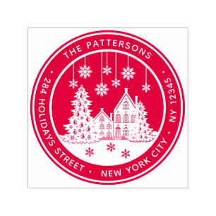 Christmas Tree Winter Home Personal Return Address Self-inking Stamp
