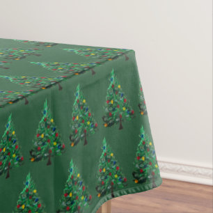 Christmas tree Winter Minimal Watercolor Elegant  Tablecloth