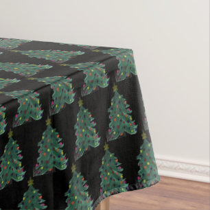 Christmas tree Winter Minimal Watercolor Elegant Tablecloth