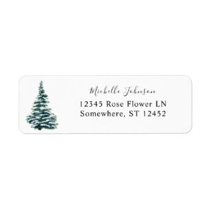 Christmas Tree Winter Return Address Label