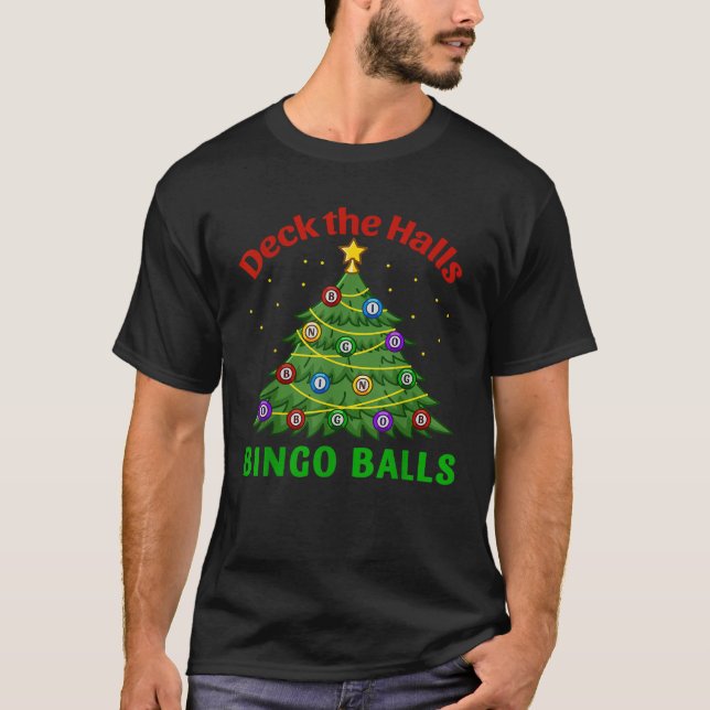 Christmas tree with bingo baubles  T-Shirt (Front)