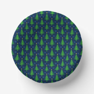 Christmas Tree with Blue Snowflake and Background Paper Plate