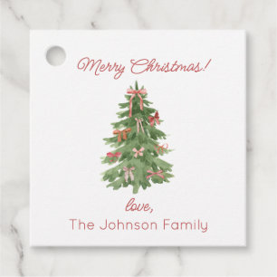 Christmas Tree with Bows Family Gift Favour Tags