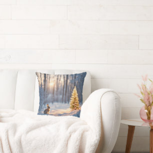 Christmas Tree With Bunny Cushion