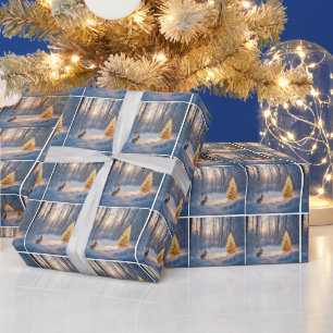 Christmas Tree With Bunny Wrapping Paper