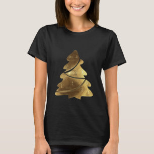 Christmas Tree with Candles Gold Look T-Shirt