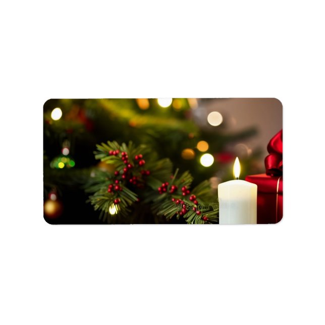 Christmas Tree With Candles Label (Front)