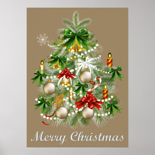 Christmas Tree With Candles Poster (Front)