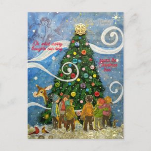 Christmas Tree with Carolers Postcard