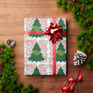 Christmas tree with Christmas words Wrapping Paper